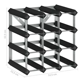 vidaXL Weinregal für 12 Flaschen Schwarz Massivholz Kiefer