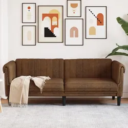 Sofa 3-Sitzer Braun Samt