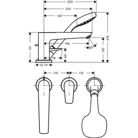 Hansgrohe Talis E 3-Loch Einhandwannenmischer (71730000)