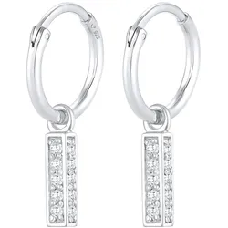 Elli PREMIUM Creolen Stab Anhänger Zirkonia Trend 925 Silber Ohrringe   Damen 
