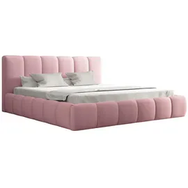 Fun Möbel Polsterbett Doppelbett GIULIA 200x200cm Stoff Magic Velvet Rosa