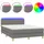 vidaXL Boxspringbett mit Matratze & LED Dunkelgrau 140x200 cm Stoff