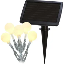 StarTrading LED Solar Lchterkette Kugeln 20 warmweiße Mini Bälle L: 4,75m Sensor