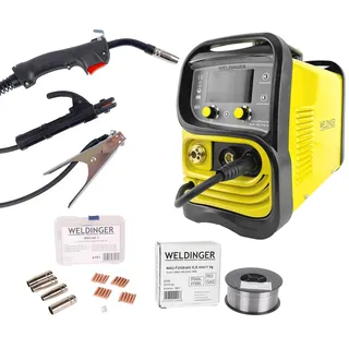 Aktion MIG/MAG-Schweißinverter WELDINGER MEW 200 SYN eco + MAG-Set 1 + Fülldraht 0,8 mm/1 kg 5 Jahre Garantie