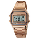 ROSEBEAR Topsale-ycld Herren-Digitaluhr, Business-Quarz, Luxusuhr, 30 m, wasserdicht, Edelstahl, Sport-Armbanduhr, Armbanduhr, Kaffee-Gold, Kaffee-Gold, Armband