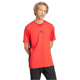 adidas Essentials 3-Streifen Single Jersey Kurzarm-T-Shirt Pure Ruby / Black S