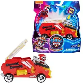 Paw Patrol Mighty Kinofilm Fahrzeug von Marshall mit Welpenfigur Rot/Gelb
