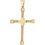 Kettenanhänger ADELIA ́S "Unisex Anhänger – Kreuz Kreuzanhänger aus Edelstahl", gold, Schmuckanhänger, Damen, Edelstahl, Kettenanhänger, Ein Geschenk, das Freude macht