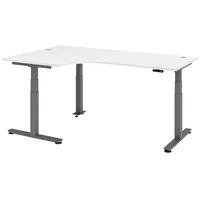 Bümö Schreibtisch, Weiß, Graphit, Nachbildung, L-Form, 200x72x120 cm, FSC