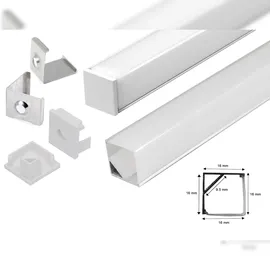 Energmix Alu Profil 2m mit Milchglas Abdeckung für LED-Streifen