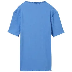 TOM TAILOR Mädchen T-Shirt mit recyceltem Polyester, blau, Uni, Gr. 152