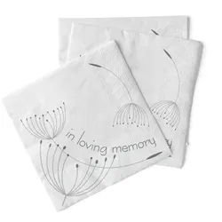 Sovie HORECA Serviette In Loving Memory in weiß  aus Tissue 33 x 33 cm, 100 Stück - Trauer