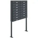 AL Briefkastensysteme Standbriefkasten 15 Fach Anthrazitgrau