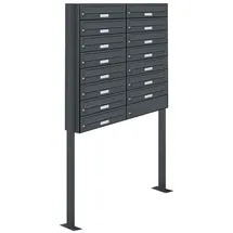 AL Briefkastensysteme Standbriefkasten 15 Fach Anthrazitgrau