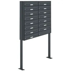 AL Briefkastensysteme Standbriefkasten 15 Fach Anthrazitgrau
