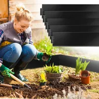 Jopassy Rasenkante, 10M Metall 100 * 18cm, verzinkt, Garten Rasenkante, Schwarz