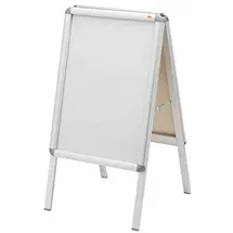 NOBO Kundenstopper silber DIN A2 2 Fächer 47,5 x 48,5 x 85,0 cm, 1 St.