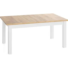 WFL GROUP Lindberg 160 x 76,5 x 70 cm ausziehbar Eiche Braun/Weiß