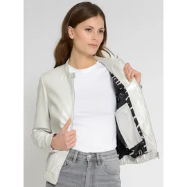 Maze Blouson "42021247", Damen, Gr. S, weiß (weiß metallic), Obermaterial: 100% Lammleder; Futter: 100% Viskose; Ärmelfutter: 100% Polyester, Jacken Blouson