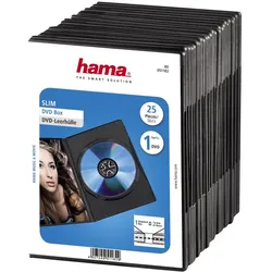 Hama DVD Slim Box - Slim Jewel Case für Speicher-DVD - Kapazität: 1 DVD - Schwar