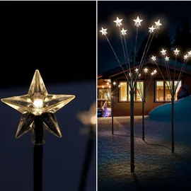 Lex 4er Set Sternenfächer-Stäbe 60cm 24 LED Timer Transformator warmweiß LK079W