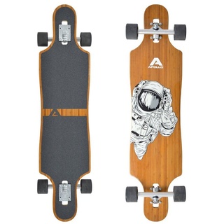 Apollo Twin Tip DT Fiberglas Longboards. Extrem leicht und stabil naturholzfarben|hellblau|dunkelblau 40"