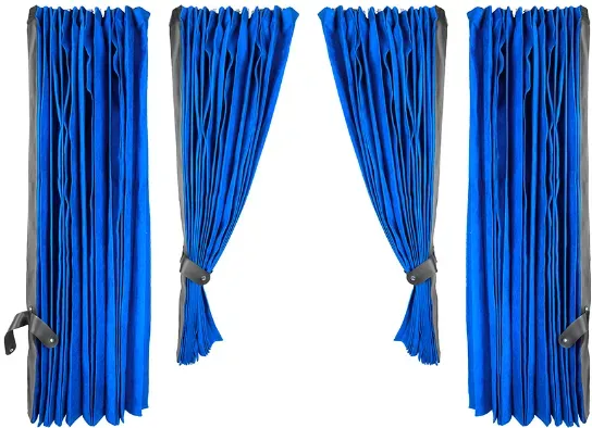 LKW-Vorhang-Set, blau, 4-teilig