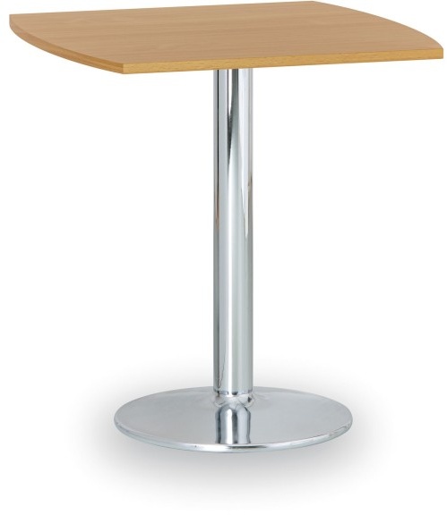 Konferenztisch rund, Bistrotisch FILIP II, 66x66 cm, verchromtes Fußgestell, Platte Buche