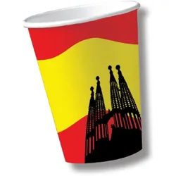 10 Spanien Pappbecher Barcelona 200ml