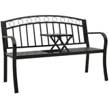 Teenpull – Gartenbank Mit Tisch Schwarz 120 Cm Stahl