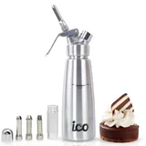 ICO Professioneller Sahnespender 500ml aus Edelstahl - Sahnesyphon für Sahnekapseln - Espuma Flasche für Desserts