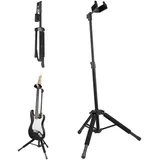 Vevor Dreibein-Gitarrenständer, 33 lbs/15 kg Tragkraft, Bodenstehender, zusammenklappbarer Gitarrenständer mit 35,4-47,2 in/900-1200 mm, einstellbarer Höhe, für Gitarre, Akustik, Elektro, klassischer Bass