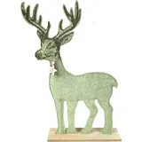 Trendline Dekofigur Holz Hirsch 59 x 5 x 38 cm grün Figur