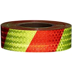 Glänzendes reflektierendes Sicherheitswarnband, selbstklebendes reflektierendes Twill-Druckband für das Auto gelb/rot