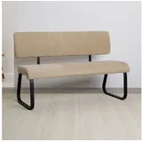 IDIMEX Essbank MATESE, Sitzbank gepolstert mit Rückenlehne Kordbezug metallgestell beige beige|gelb|schwarz