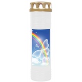 HS Candle 4er Pack Grabkerzen mit Motiv, Grablicht mit Brenndauer von ca. 7 Tage, Motiv: Schmetterling, in vielen weiteren Varianten