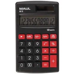 MAUL Taschenrechner M 12 Solar Batterie 1-zeilig, 12 Ziffern schwarz