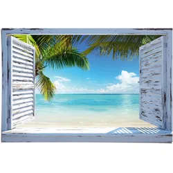 Poster REINDERS "Strandblick", blau (farbe bild(er): blau), B:91,5cm H:61cm, Papier, Bilder