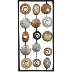 Wanddekoration Wandobjekt Wohnzimmer Deko Wandbehang Relief Eisen Wandbild, verschiedene Motive, Metall, silber schwarz gold, LxBxH 30x2x61 cm