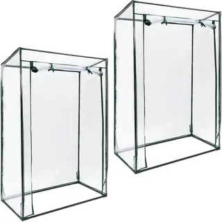 mit Schrägdach 1 x 0,5 x 1,5 m transparent/schwarz 2 St.