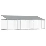 vidaXL Hundezwinger mit Dach und Türen 6 x 2 x 2 m Stahl Grau