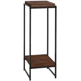 Mendler Blumentisch HWC-K71, Blumenregal Beistelltisch Pflanzregal, MVG-zertifiziert MDF Metall ~ dunkelbraun, 101cm
