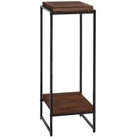 Mendler Blumentisch HWC-K71, Blumenregal Beistelltisch Pflanzregal, MVG-zertifiziert MDF Metall ~ dunkelbraun, 101cm