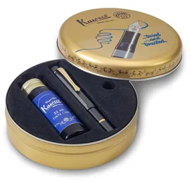KAWECO Füllfederhalter Set AL Sport Piston Schwarz/Gold M