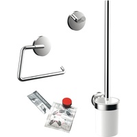 Emco Round WC 3-teiliges Badaccessoire-Set inkl. Handtuchhaken, Papierhalter, Toilettenbürstengarnitur