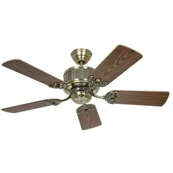 Deckenventilator Eco Elements 103 - Flügeldekor: Buche und Eiche antik Gehäusefarbe: Messing antik