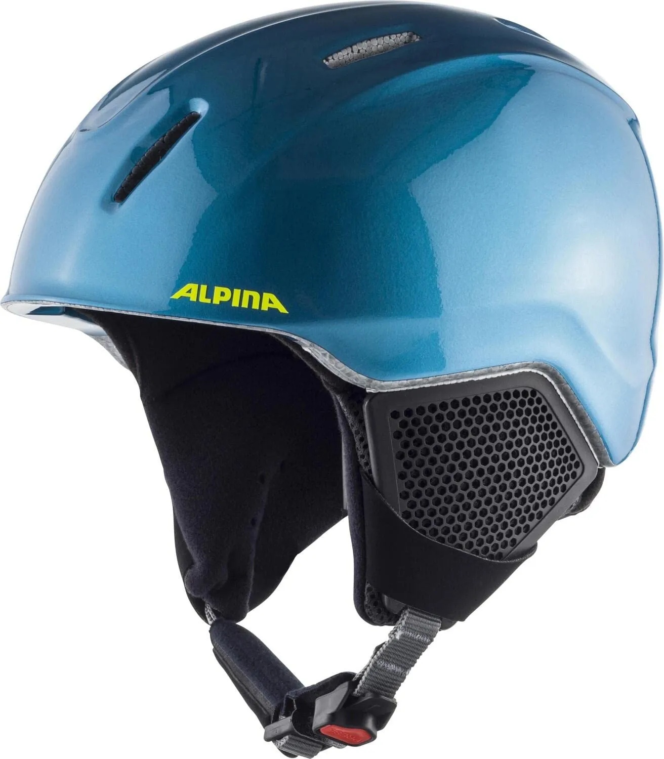 ALPINA CARAT LX - Sicherer, Bruchfester & Individuell Anpassbarer Skihelm Für Kinder, blue-neon-yellow, 48-52 cm