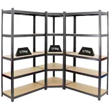 Proregal Mega Deal 1x Eckregal & 2x Schwerlastregal Ragnar Fachlast 175 kg Schwarz