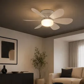 EGLO LED Deckenventilator 52 cm Deckenventilator Weiß
