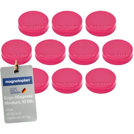 Magnetoplan Ergo-Magnete, medium, pink Pack a 10 Stück